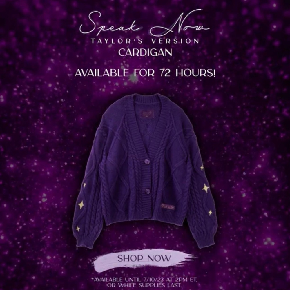 Speak Now Taylor’s version cardigan 💜